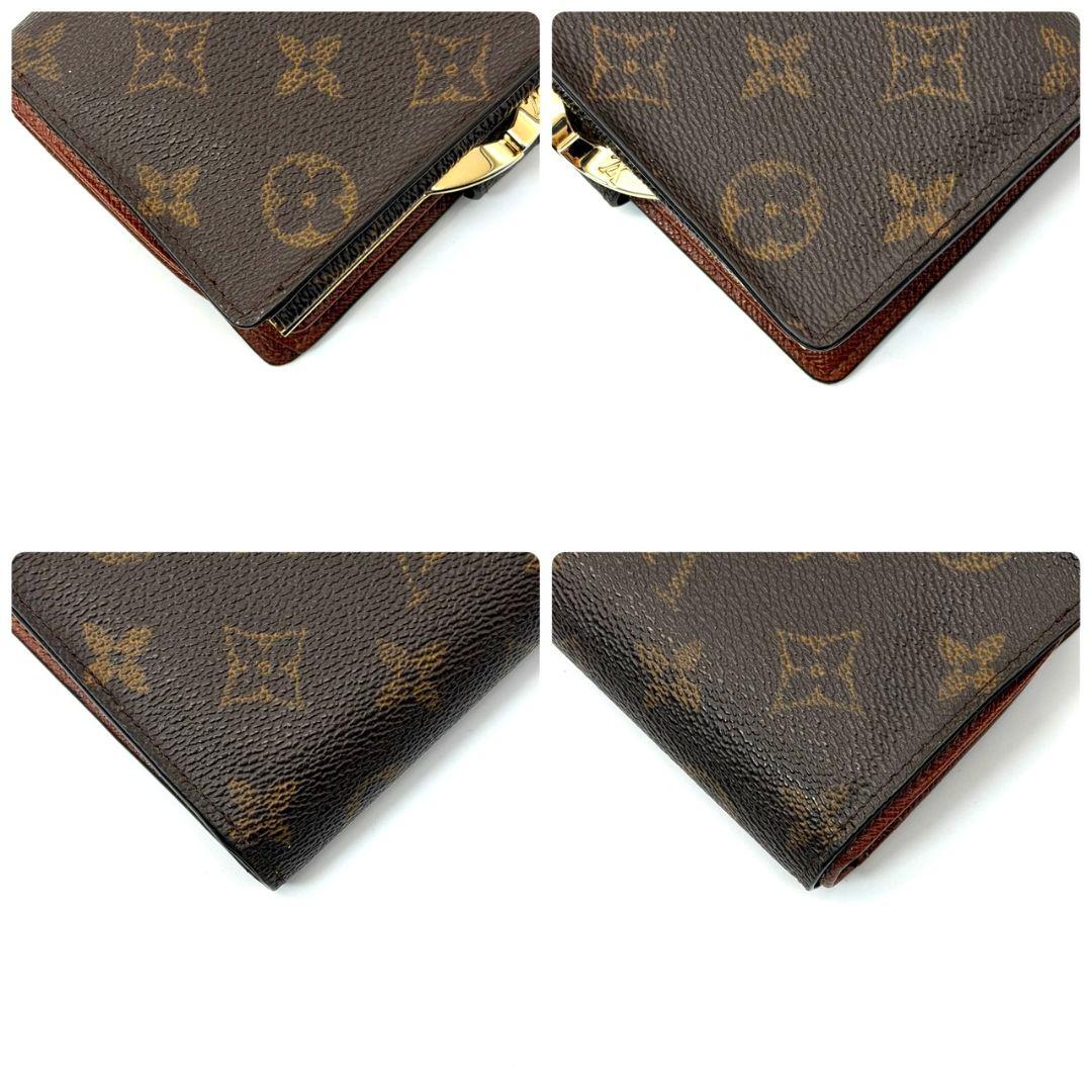 良品 ルイヴィトン モノグラム ポルトモネ ビエ ヴィエノワ がま口 茶 財布
