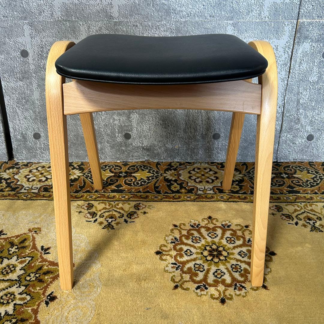 ꧁秋田木工 AKIMOKU꧂NO.202 剣持スツール PVCレザー 剣持勇