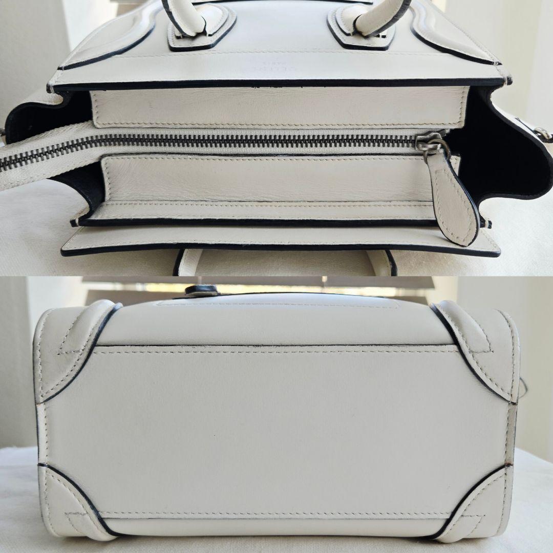 ⭐CELINE⭐ セリーヌ ナノラゲージ ハンドバッグ ホワイト ショルダー付き