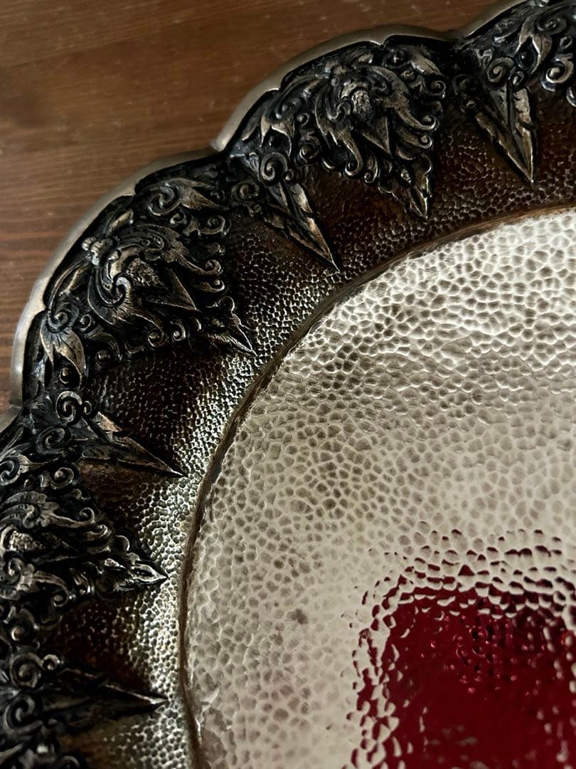 TOP刻印 純銀製トレイ（830 Silver）アンティーク工芸品