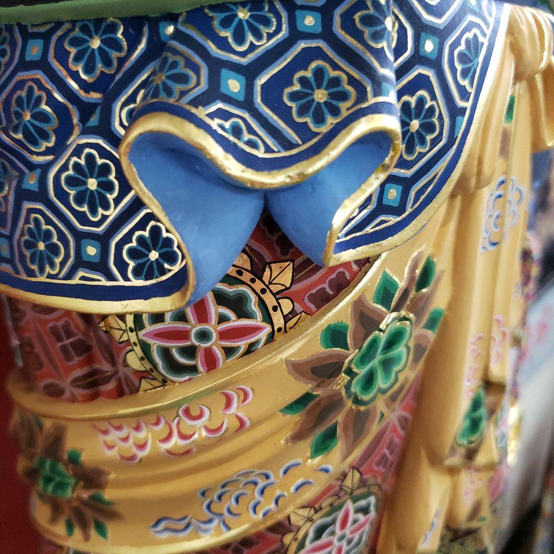 Ｂフライデー送料無料★極彩色 不動明王三尊像2尺★矜羯羅童子・制多迦童子1尺