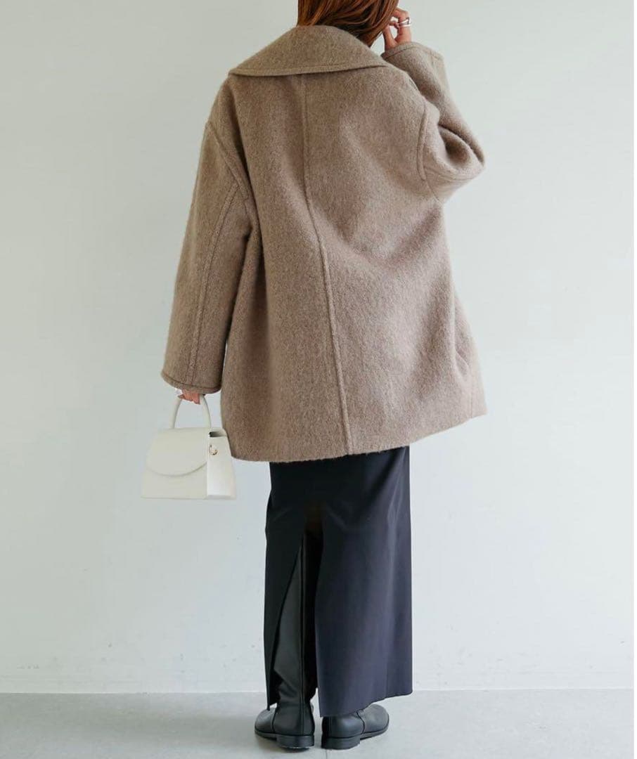 ★超美品★ GALLARDAGALANTE モヘヤシャギー ハーフ ダブルコート