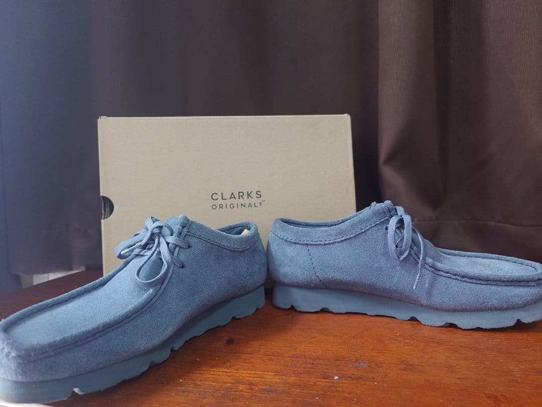 靴 CLARKS wallabee GTX Blue/Grey Sde UK8