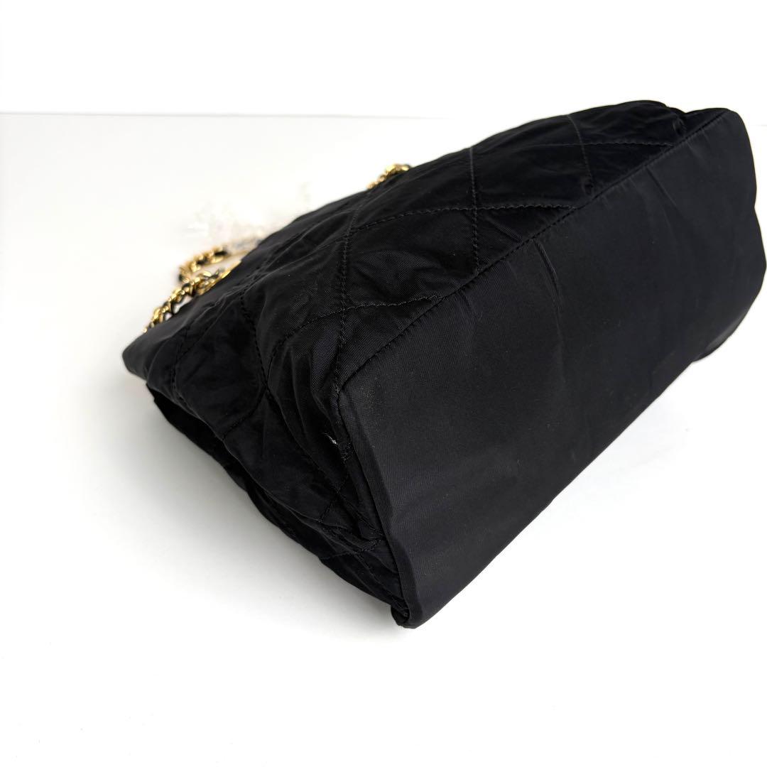 極美品 PRADA プラダ チェーン キルティング ショルダーバッグ ナイロン