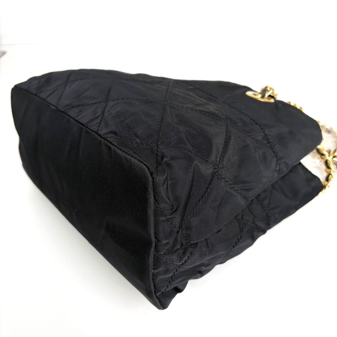 極美品 PRADA プラダ チェーン キルティング ショルダーバッグ ナイロン