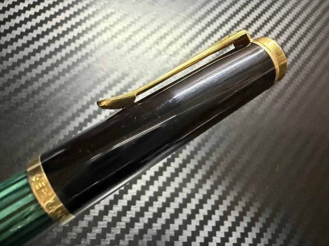 極美品 ペリカン 400 緑縞 F 細字 万年筆