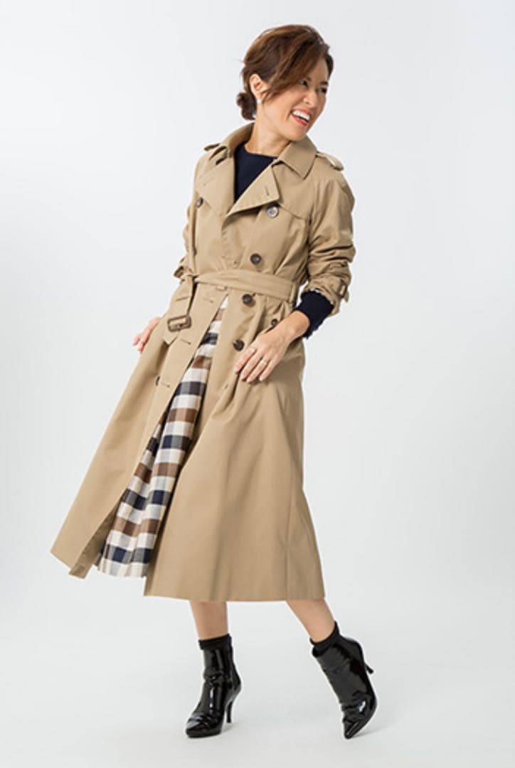 美品◼️Aquascutum×大草直子■クラブチェックフレアースカート　サイズ10