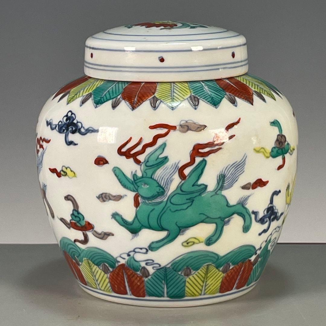 パステル海獣紋天字壺 景徳鎮 陶磁器 装飾品 現代工芸品 美術品 置物