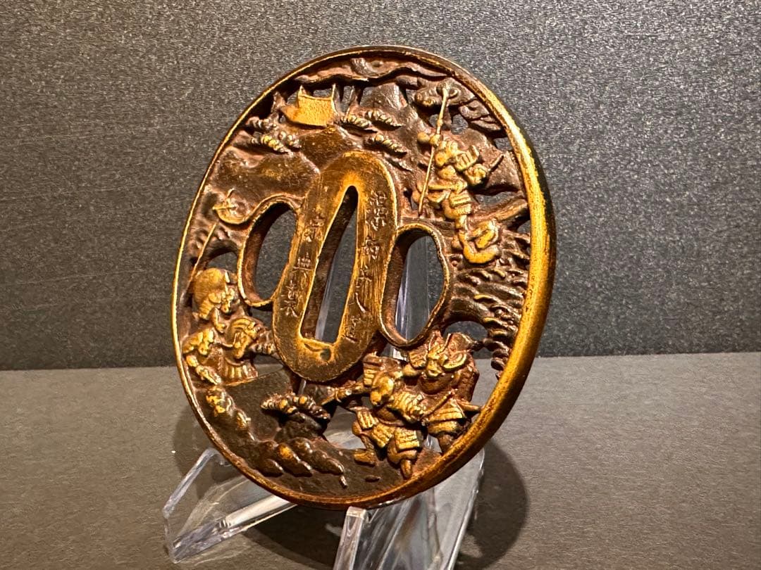 武者図　源平合戦　鍔(つば)