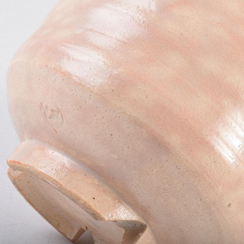 茶道具　志野焼　立鶴絵　茶碗　在銘　時代箱　V　R9374