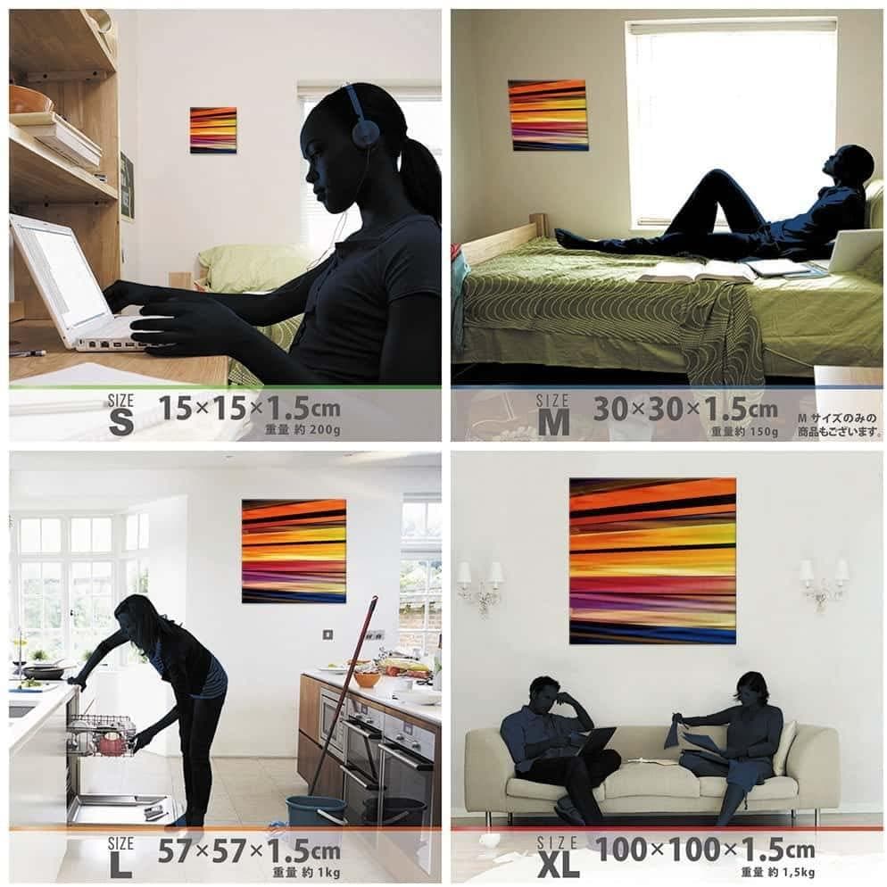 ボーダー カラフル アートパネル日本製 pop-0003_30× 30_新品