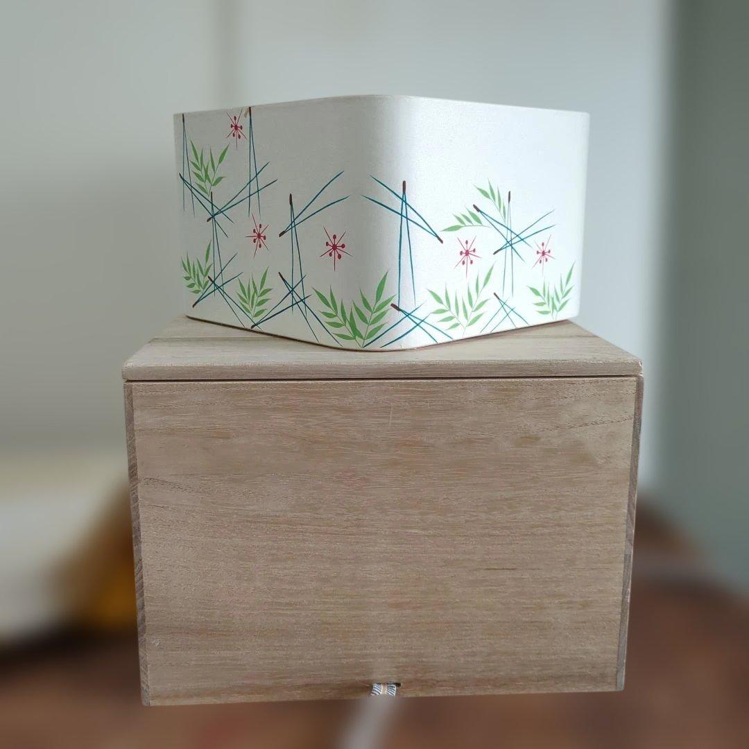 猗々斎好 蓬莱 茶箱　茶道具　木製　木箱　お点前　松葉　美品