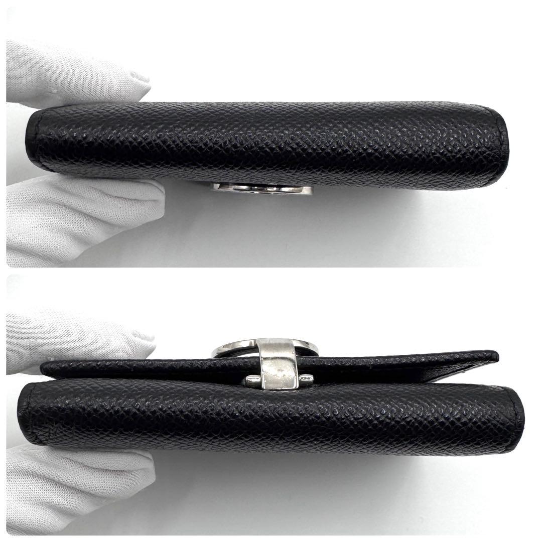 美品　付属品完備✨ブルガリ　6連　キーケース　ロゴクリップ　レザー　黒