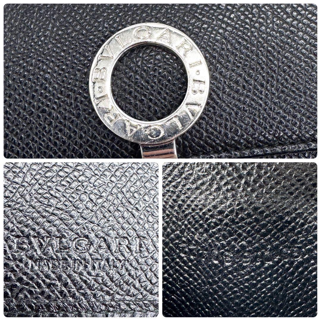 美品　付属品完備✨ブルガリ　6連　キーケース　ロゴクリップ　レザー　黒