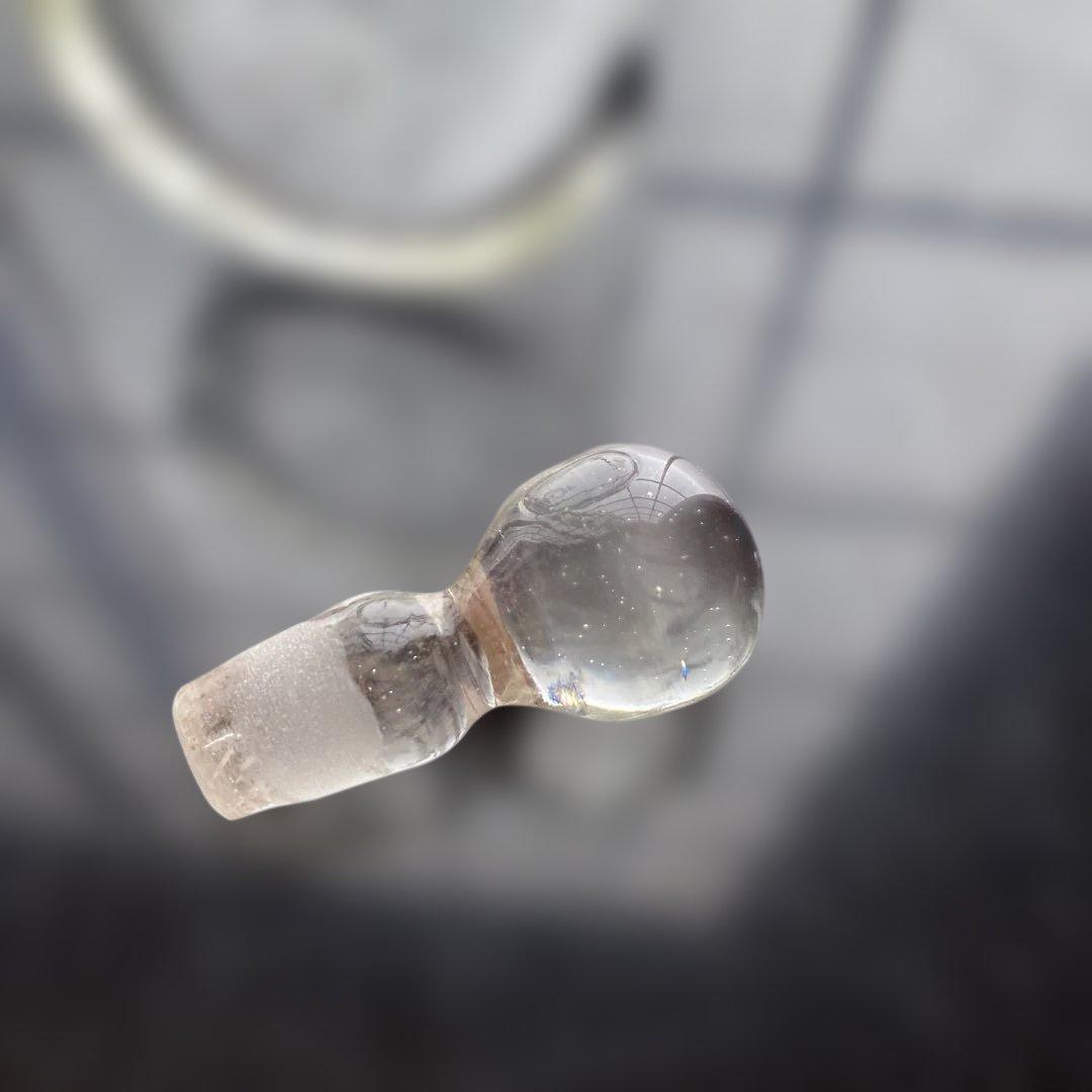 民藝　倉敷ガラス　小谷眞三さん　栓付きモール瓶　クリアガラス　薄黄