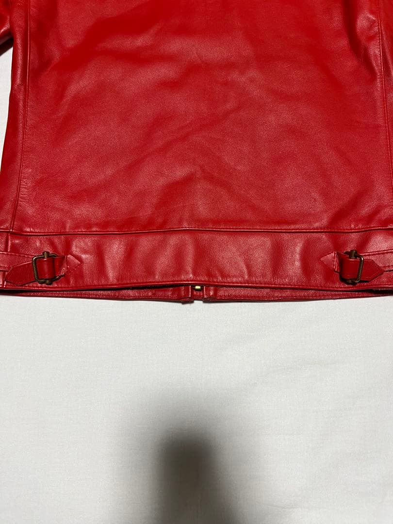 EVISU YAMANE レザージャケット 38サイズ レッド 牛革 革ジャン