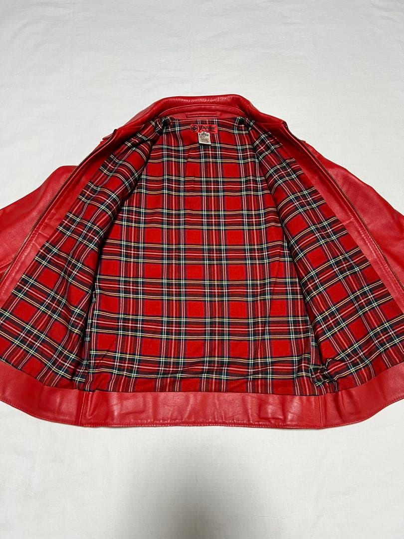 EVISU YAMANE レザージャケット 38サイズ レッド 牛革 革ジャン