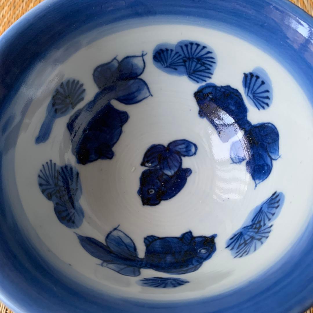 古伊万里 盃洗 金魚 染付