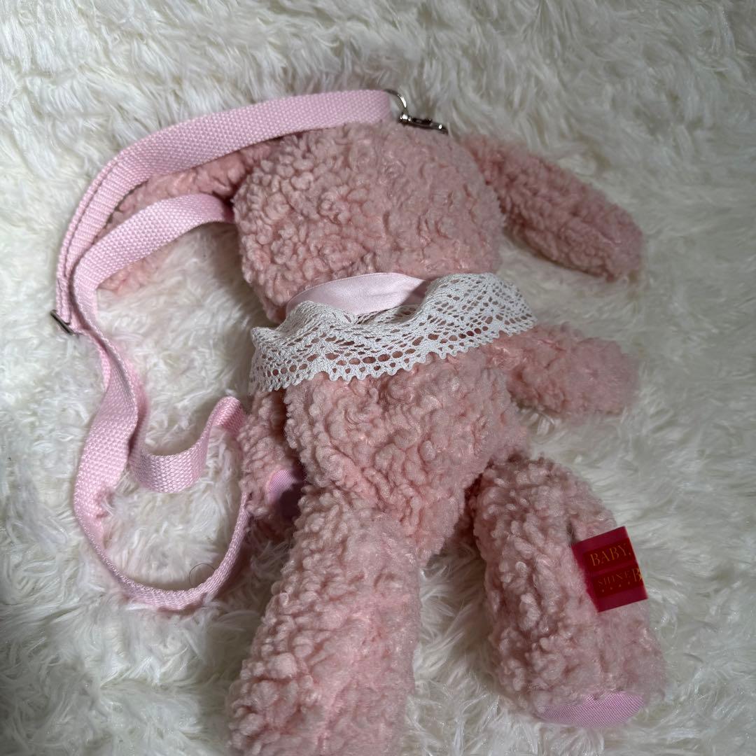 BABY うさくみゃ ぬいぐるみバッグ ピンク レース リボン レディース