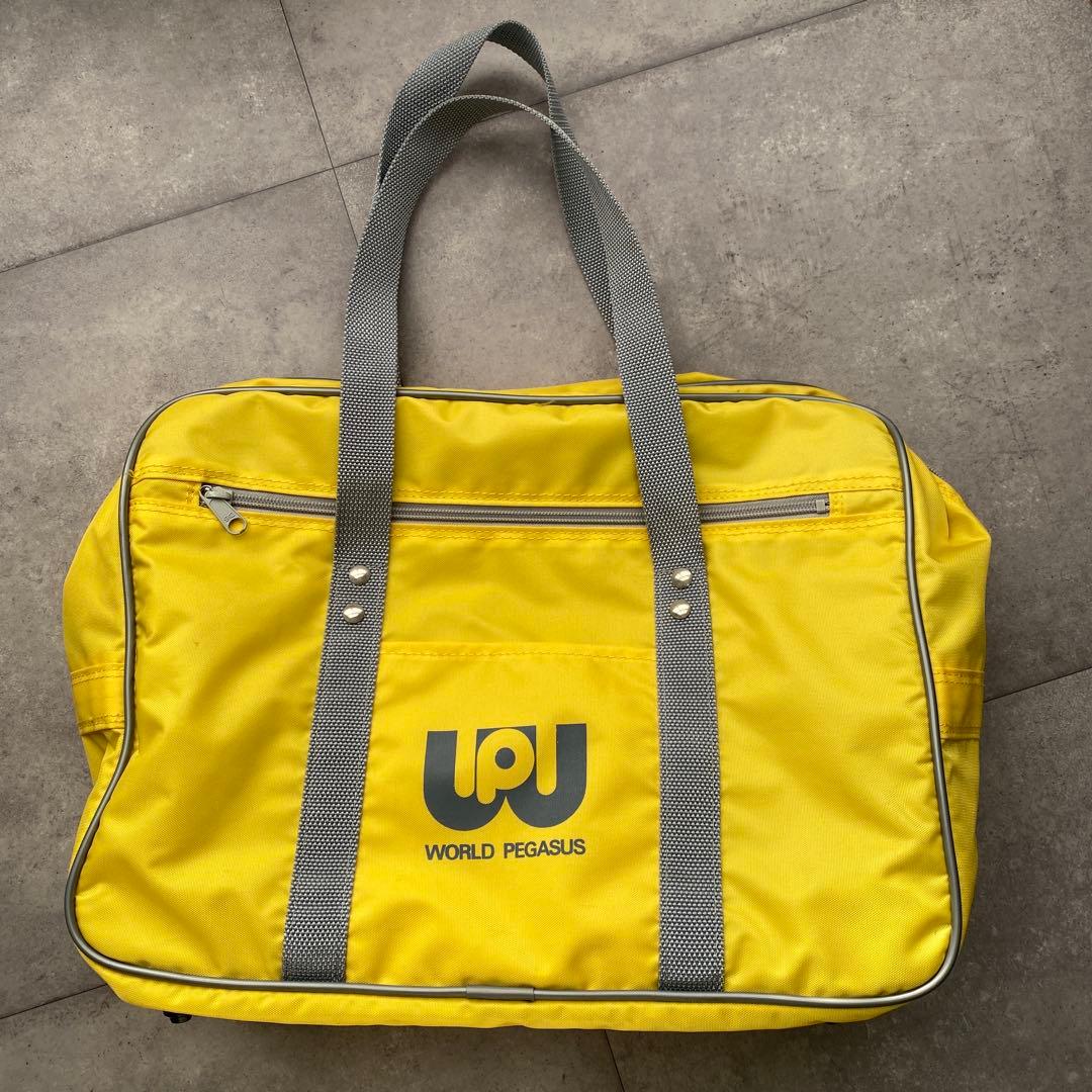 ワッぺ イエロー 黄色 旧型 ワールドペガサス スクバ スクールバッグ　Y2K