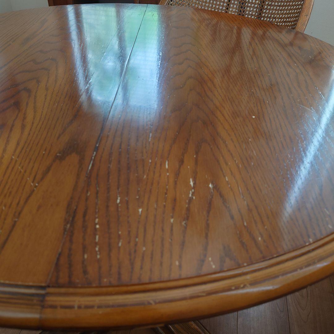 Shin-Lee 伸長式ダイニングテーブル　と籐チェア（２脚）セット