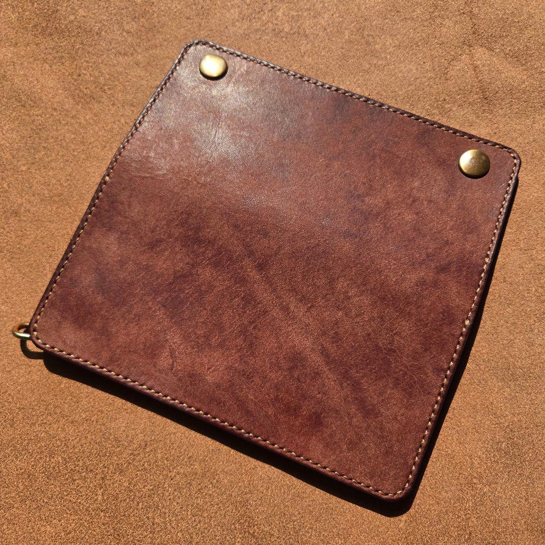 110ロング　トラッカーウォレット　イタリアンレザーMARGOT【ダークブラウン