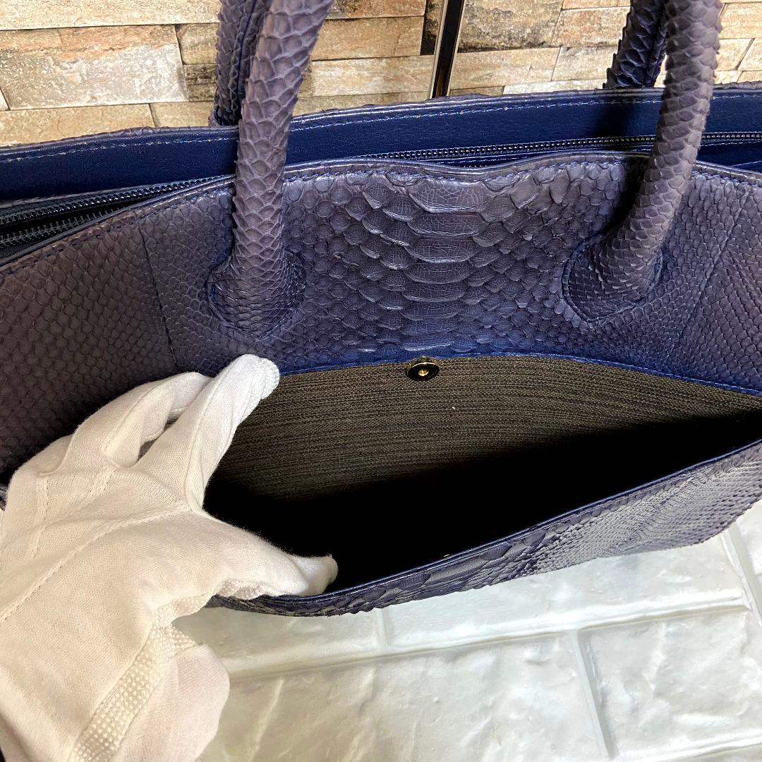 【美品】ANKH-JET　アンクジェット　パイソン　ハンドバッグ　パープル