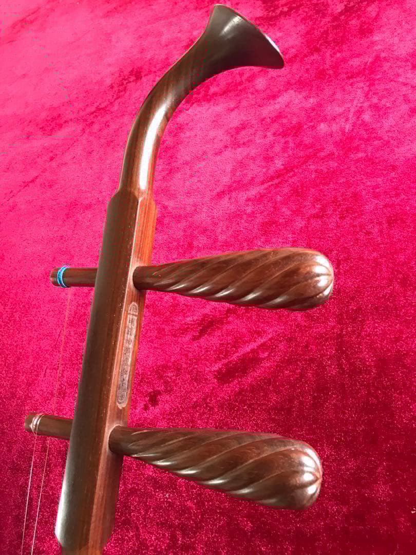 大特価・二胡★最上級・明清旧料・老紅木★錦蛇皮★蘇州科韻・李玉貴製作★十年保証