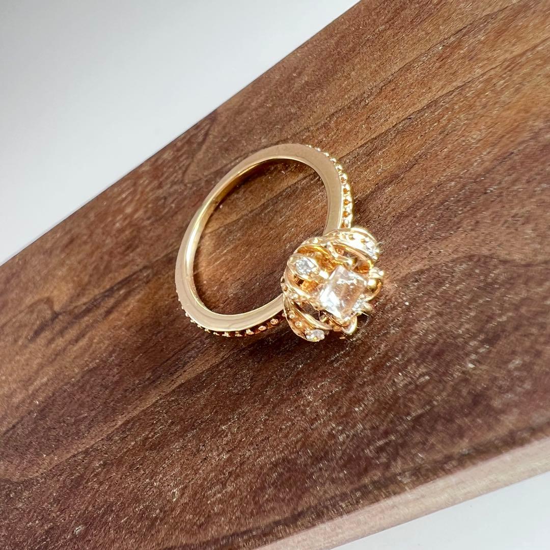 アガット　トパーズ　レース　ピンキーリング