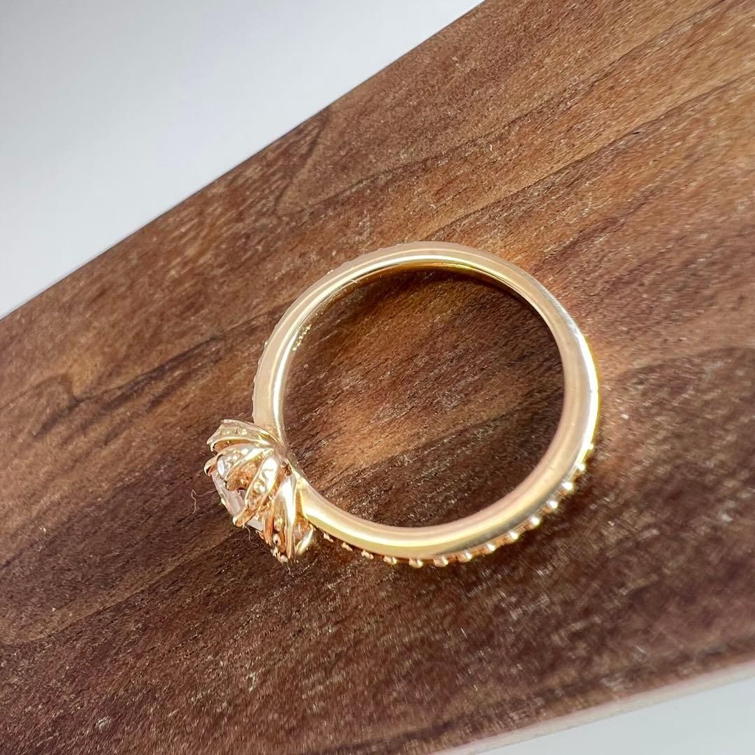 アガット　トパーズ　レース　ピンキーリング