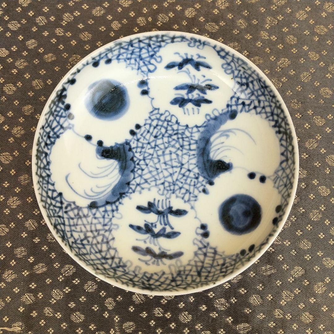 【お値下げしました！】古伊万里　染付　氷裂雪輪文　皿