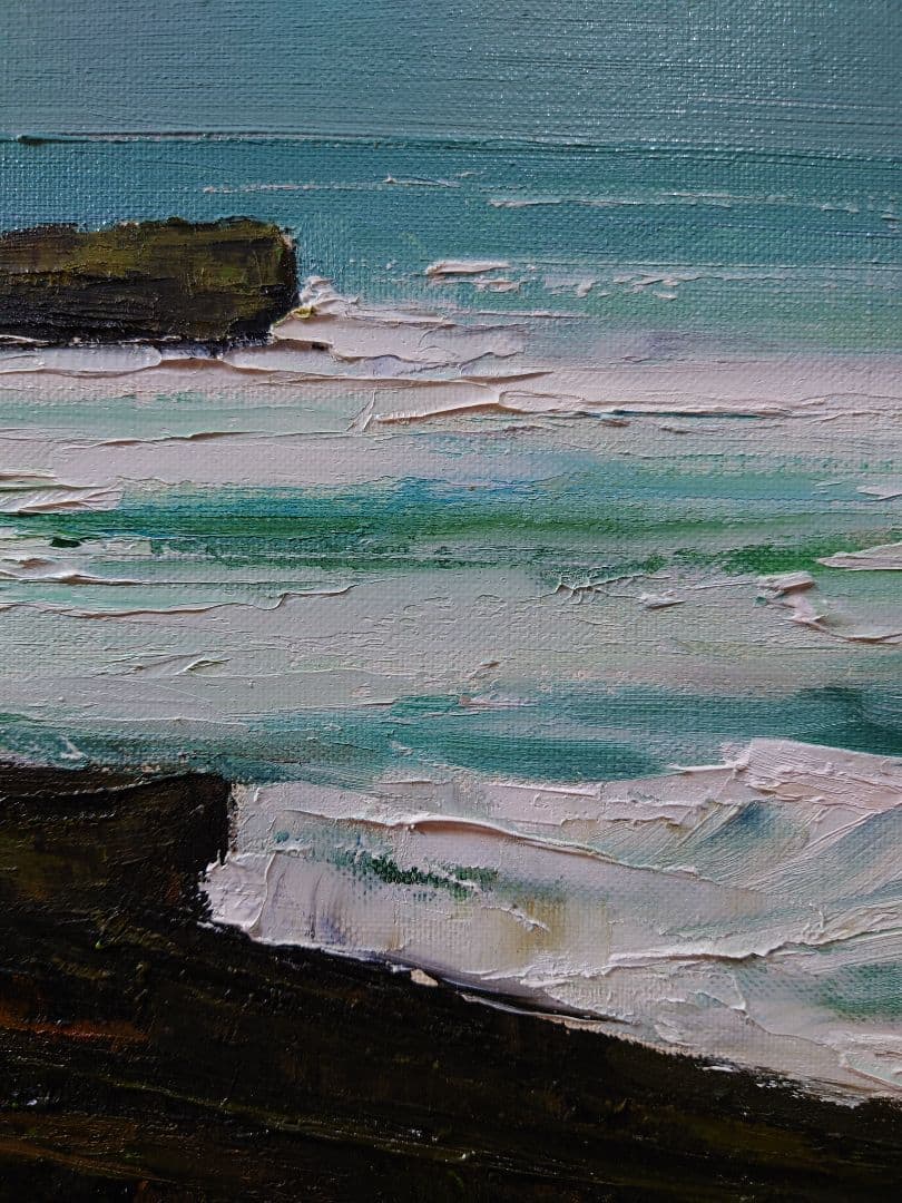 井田 繁 「海岸風景」油絵 真筆 絵画