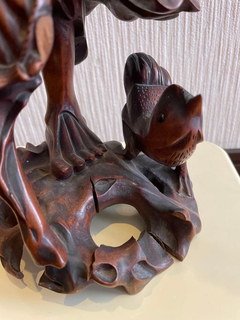 美術品級木製彫刻像 高さ約40 cm 2.22 kg 人物像　置物　黄楊(ツゲ)