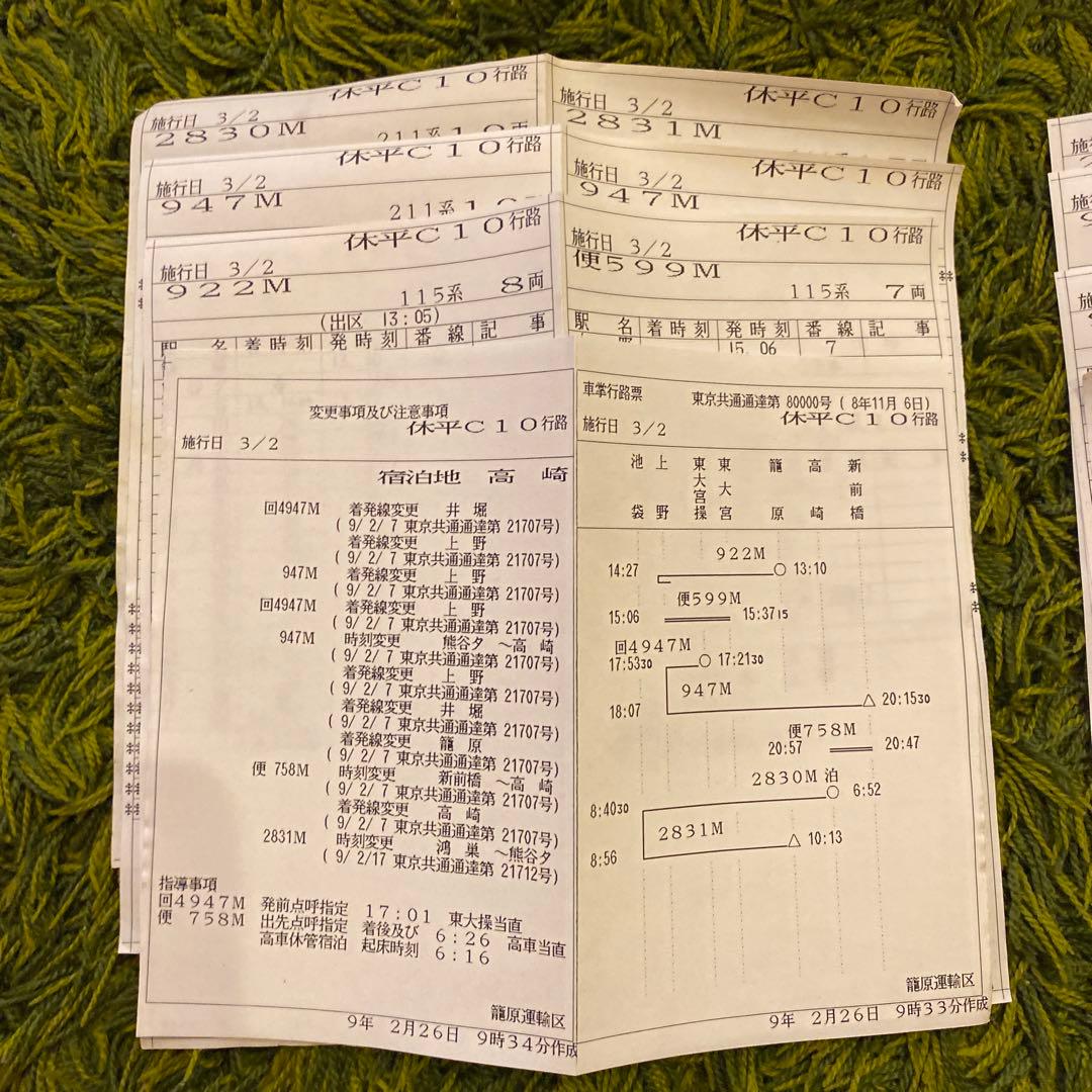 鉄道　スタフ　ミニ　籠原区　10行路