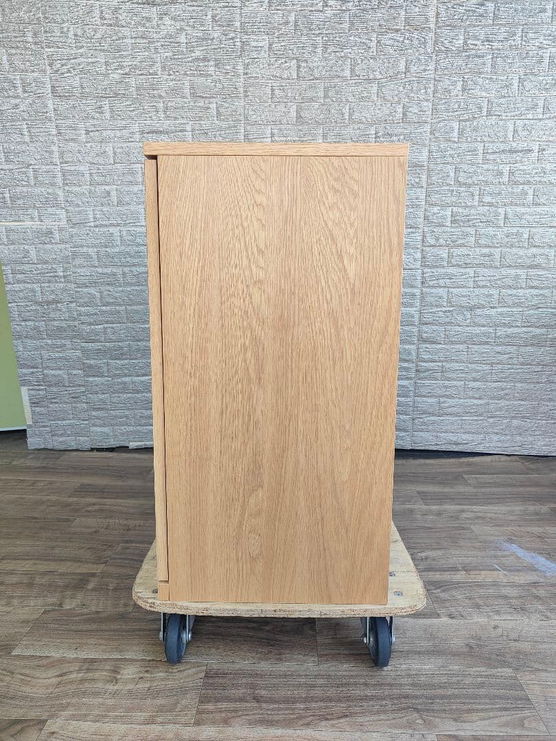 MUJI 無印良品 木製キャビネット ガラス扉 オーク材突板