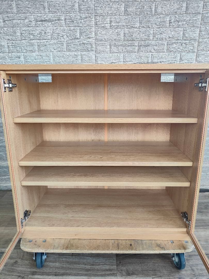 MUJI 無印良品 木製キャビネット ガラス扉 オーク材突板