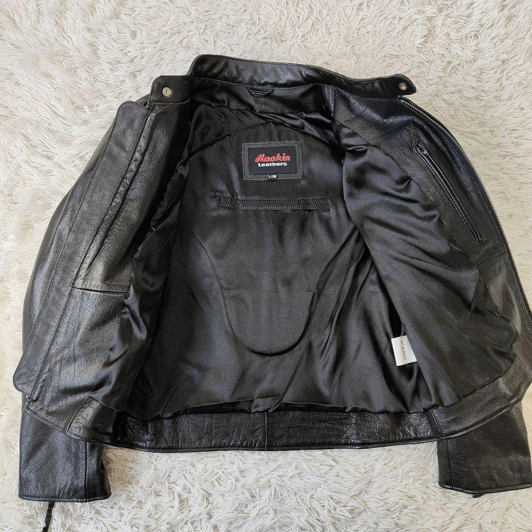 未使用級　ルーキーレザーズ 大きい 3L シングルライダース レザージャケット