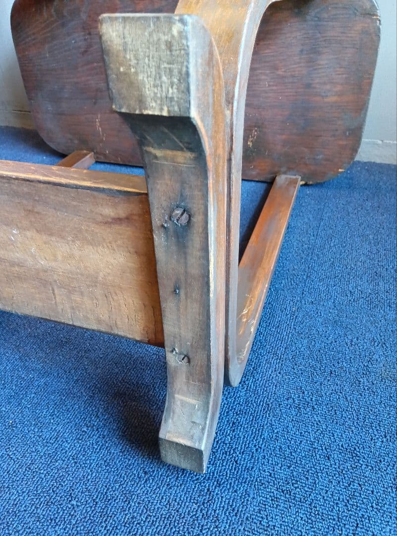 楕円形 木製テーブル　レトロ　ヴィンテージ