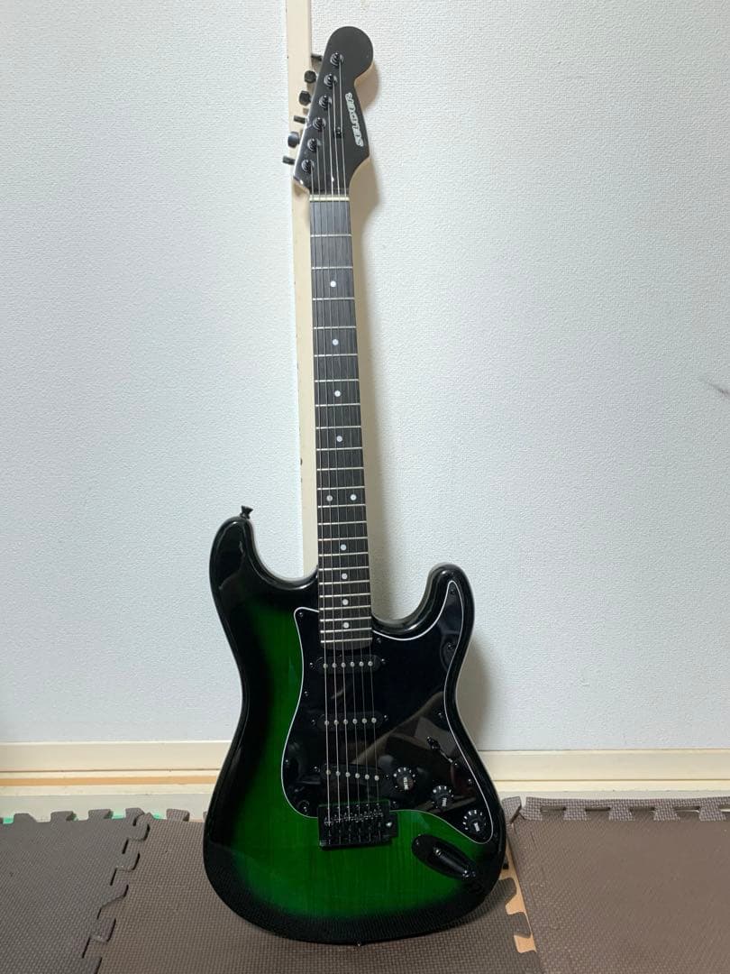 SELDER セルダー ストラトキャスター タイプ エレキギター 黒 緑 igb