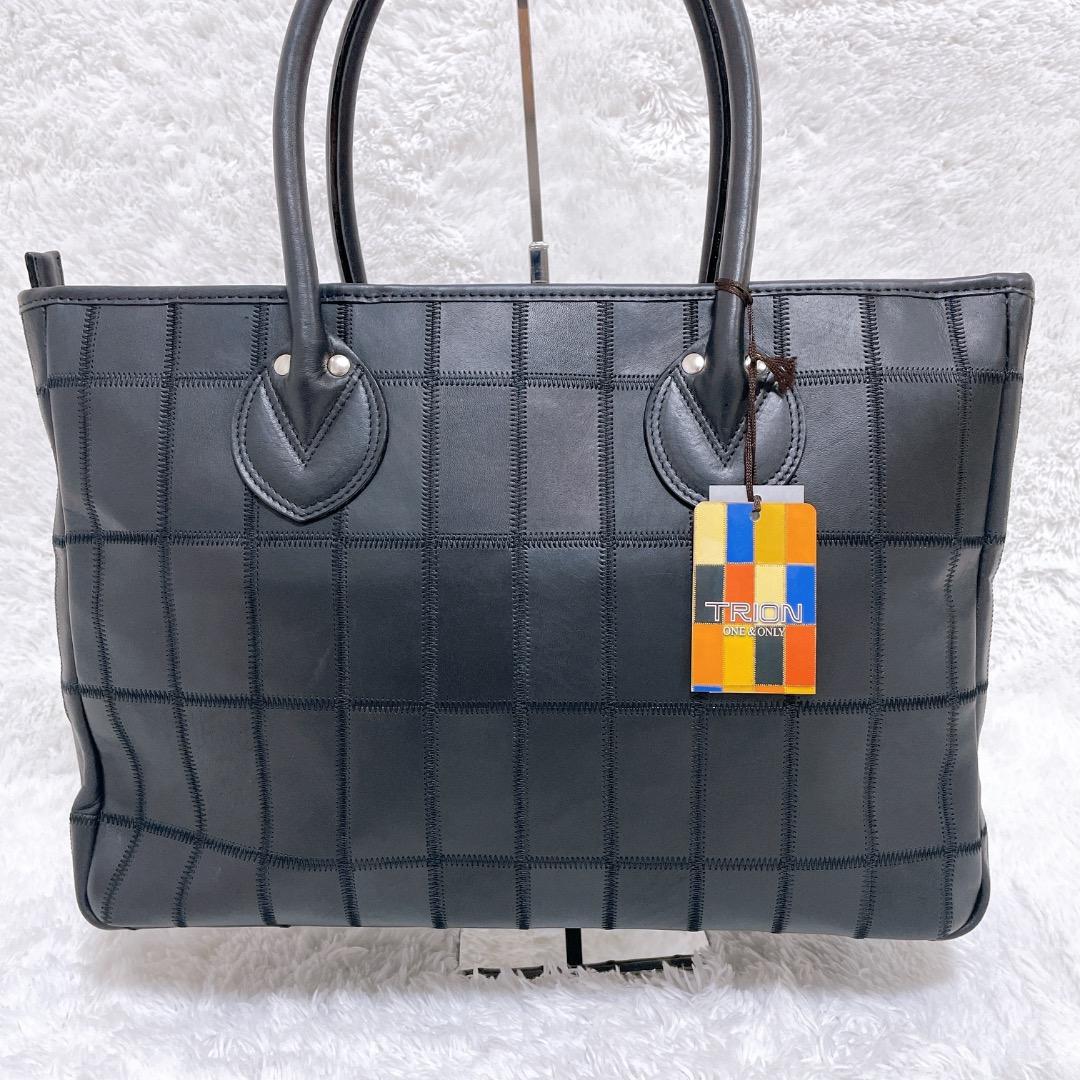 TRION トライオン ハンドバッグ ビジネス クラブレザー A4 ブラック