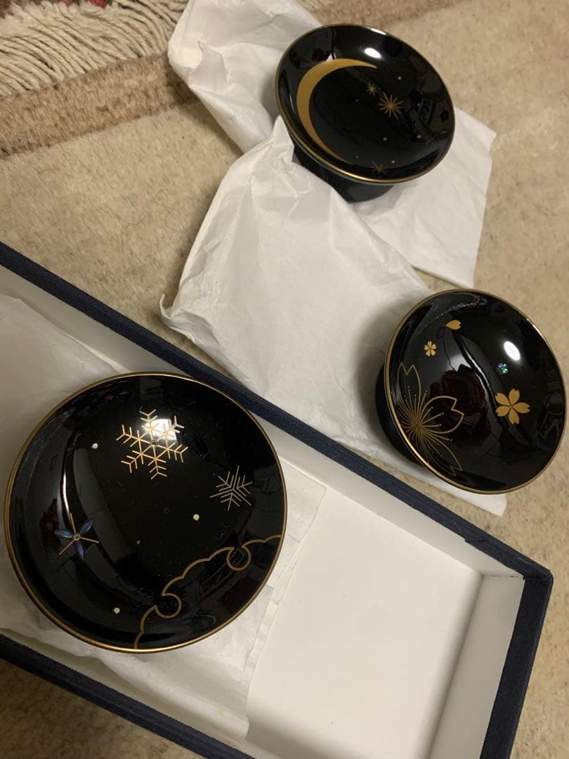 輪島塗　雪月花　盃　螺鈿