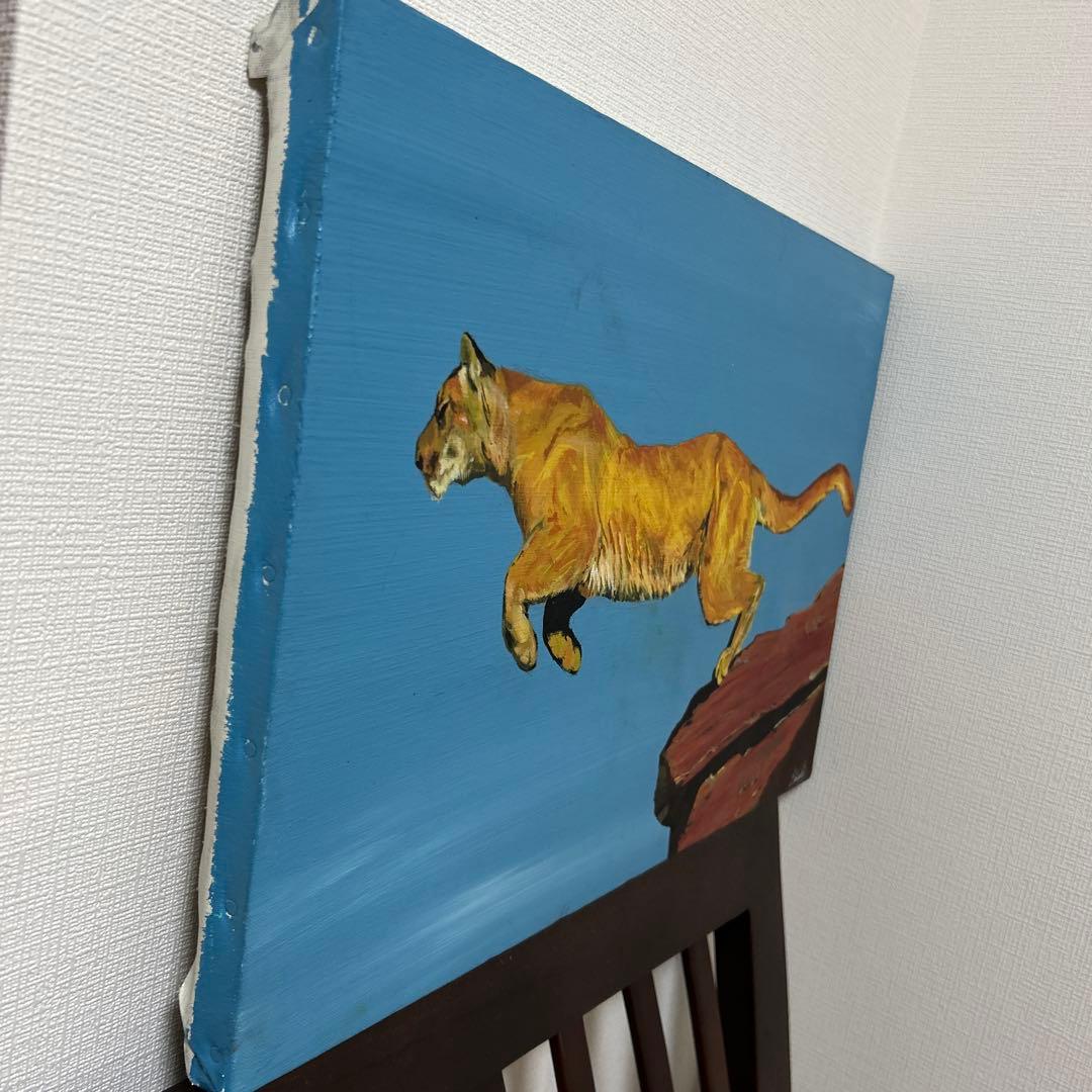 ピューマ　アクリル画　原画