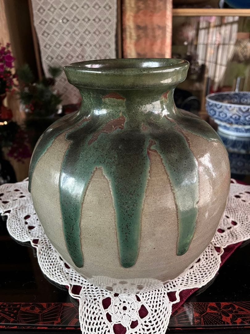 上野焼 壷 花器 花瓶 花入 華道具 茶道具 陶器 骨董品 江戸明治