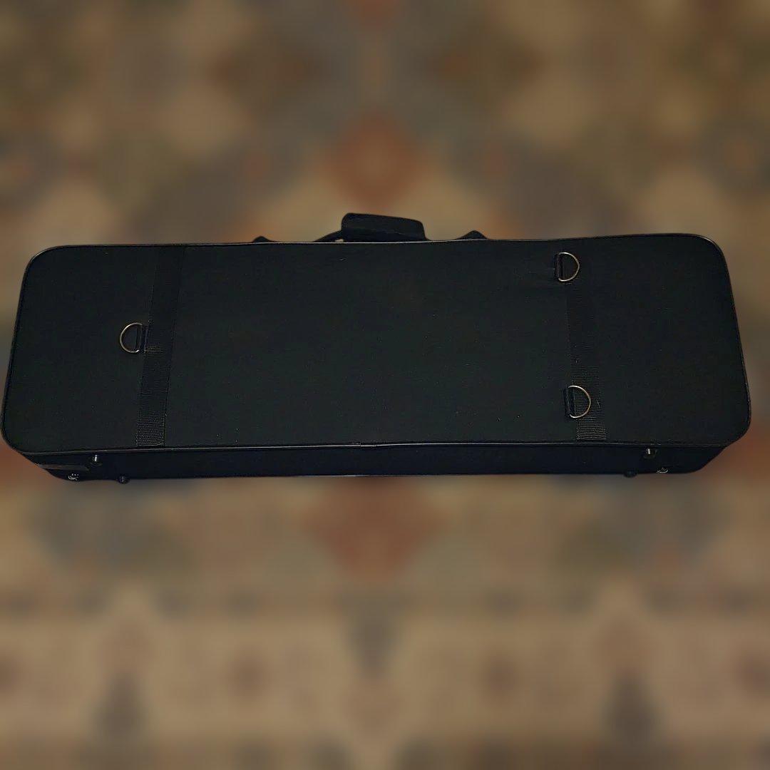 沖縄三線セミハードケース黒　中古　赤内装 収納ポケット付き (B)