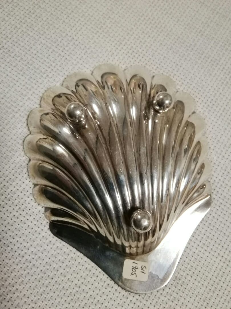 アンティークスターリングシルバーバターディッシュ純銀