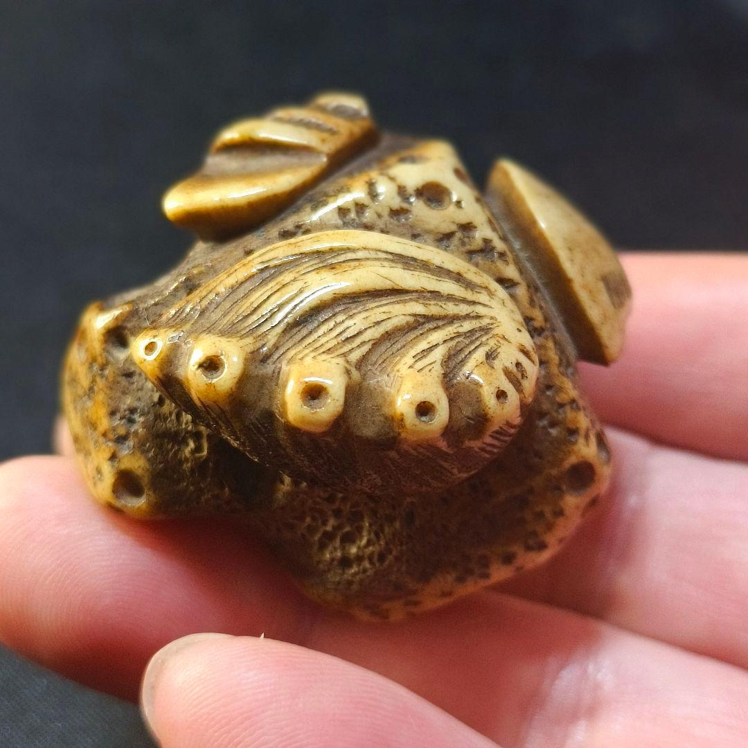 根付 貝尽くし 鹿角彫り 江戸骨董 古美術品 旧家蔵出美品 蒐集家放出 時代物
