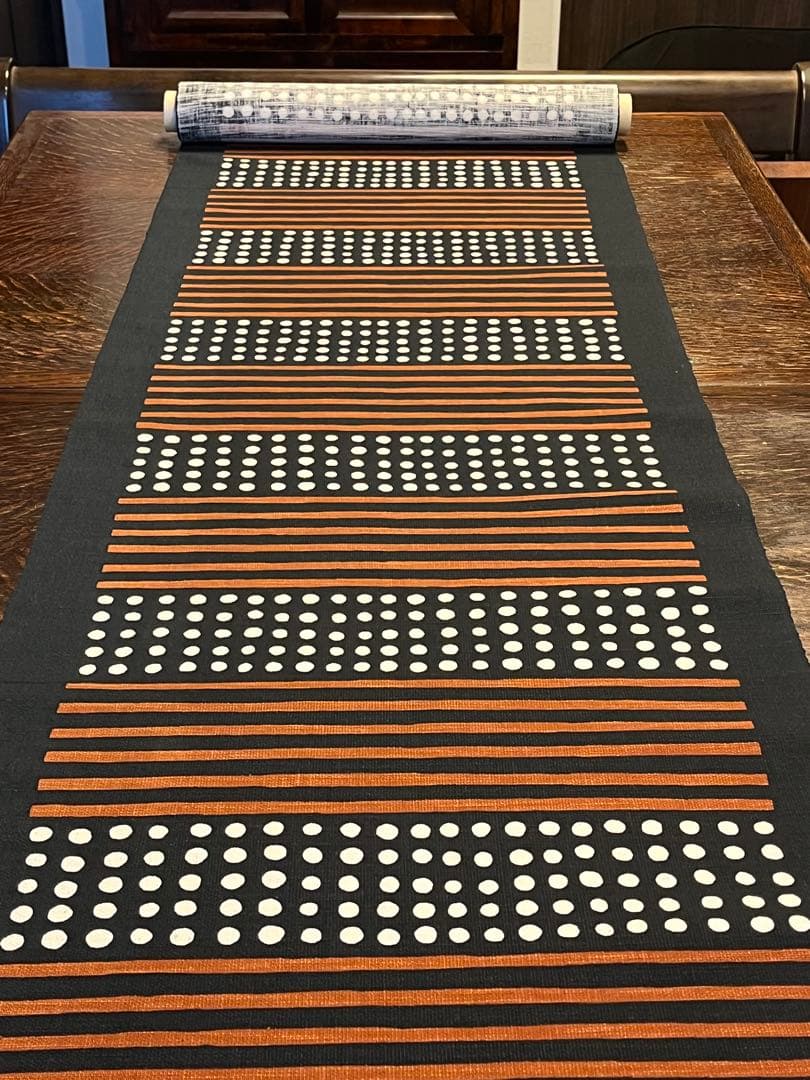 柚木沙弥郎　シルクスクリーン　手捺染　そろばん　未使用　358センチ