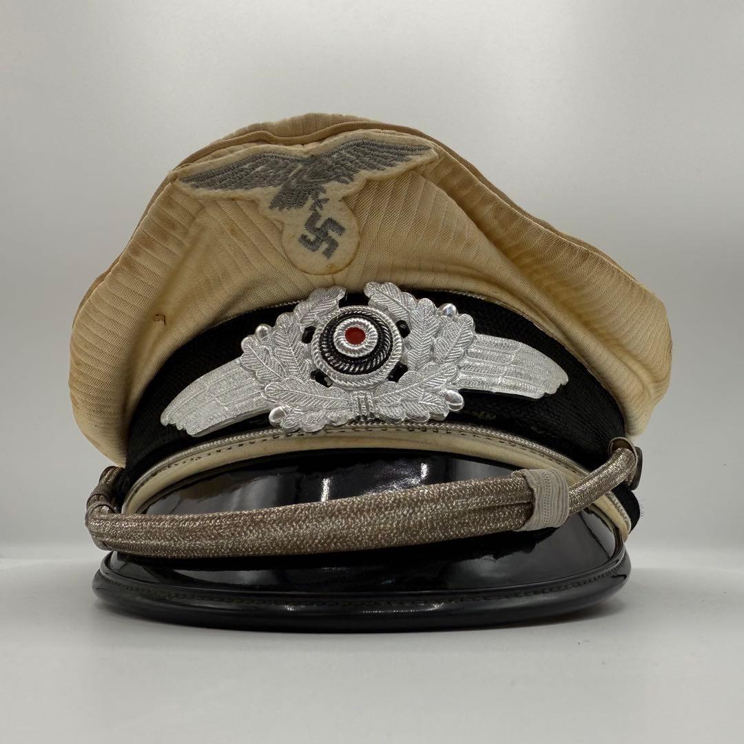 ⭐️希少⭐️ ドイツ空軍 士官用制帽 鷲章 58 白地 ヴィンテージ 軍物