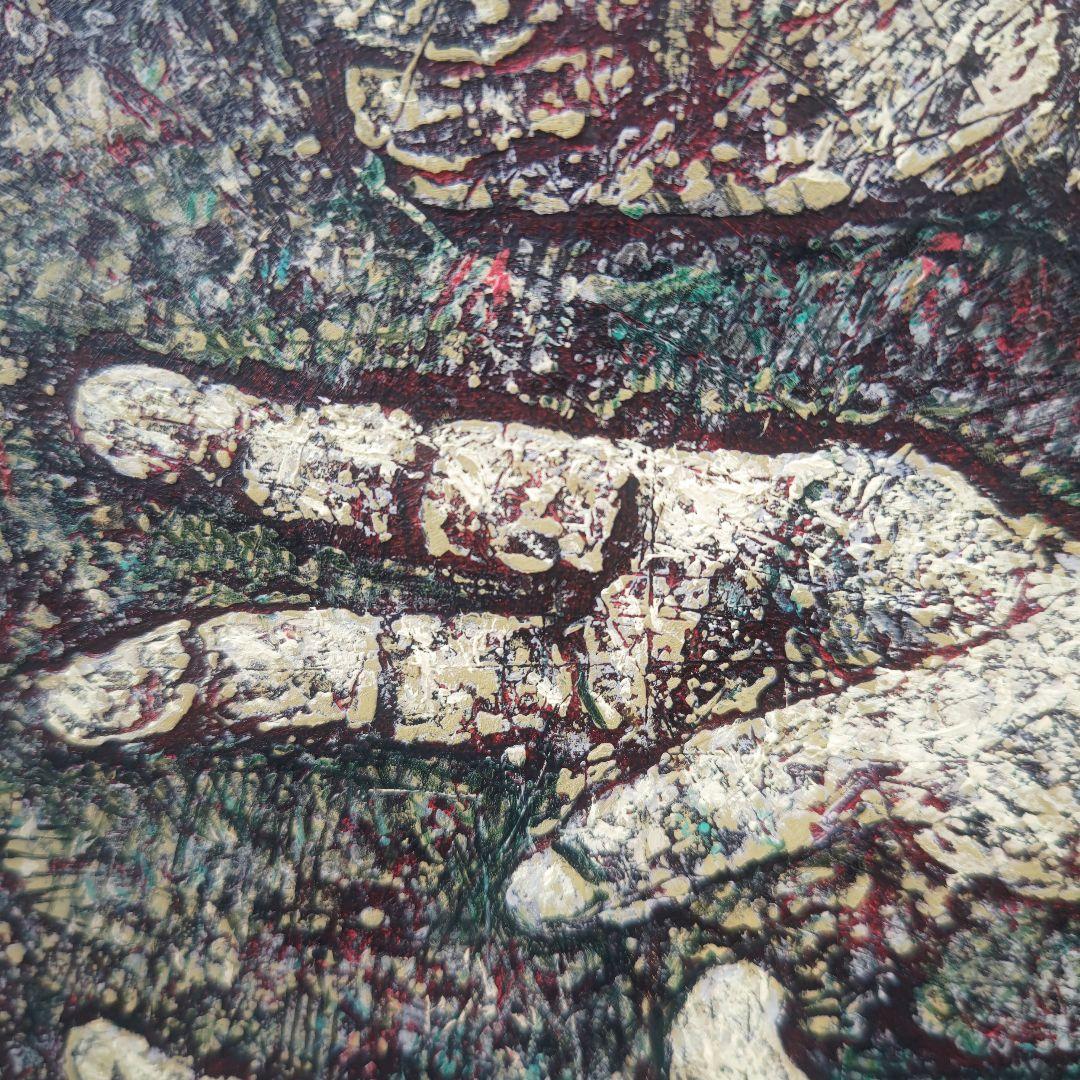 現代美術、木村二朗「て」８号油彩.封蝋的、丹念な地塗り