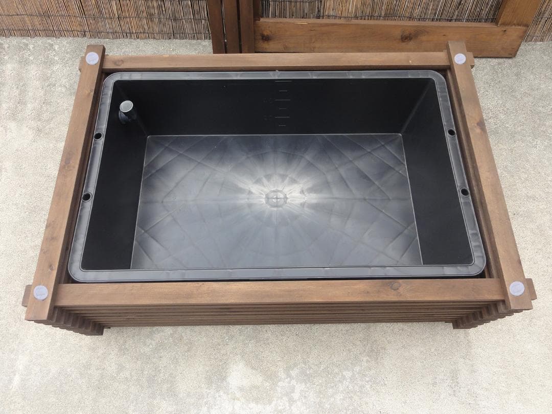 ビオトープ 80L トロ舟＆木枠セット（棚付き）メダカ・金魚飼育用